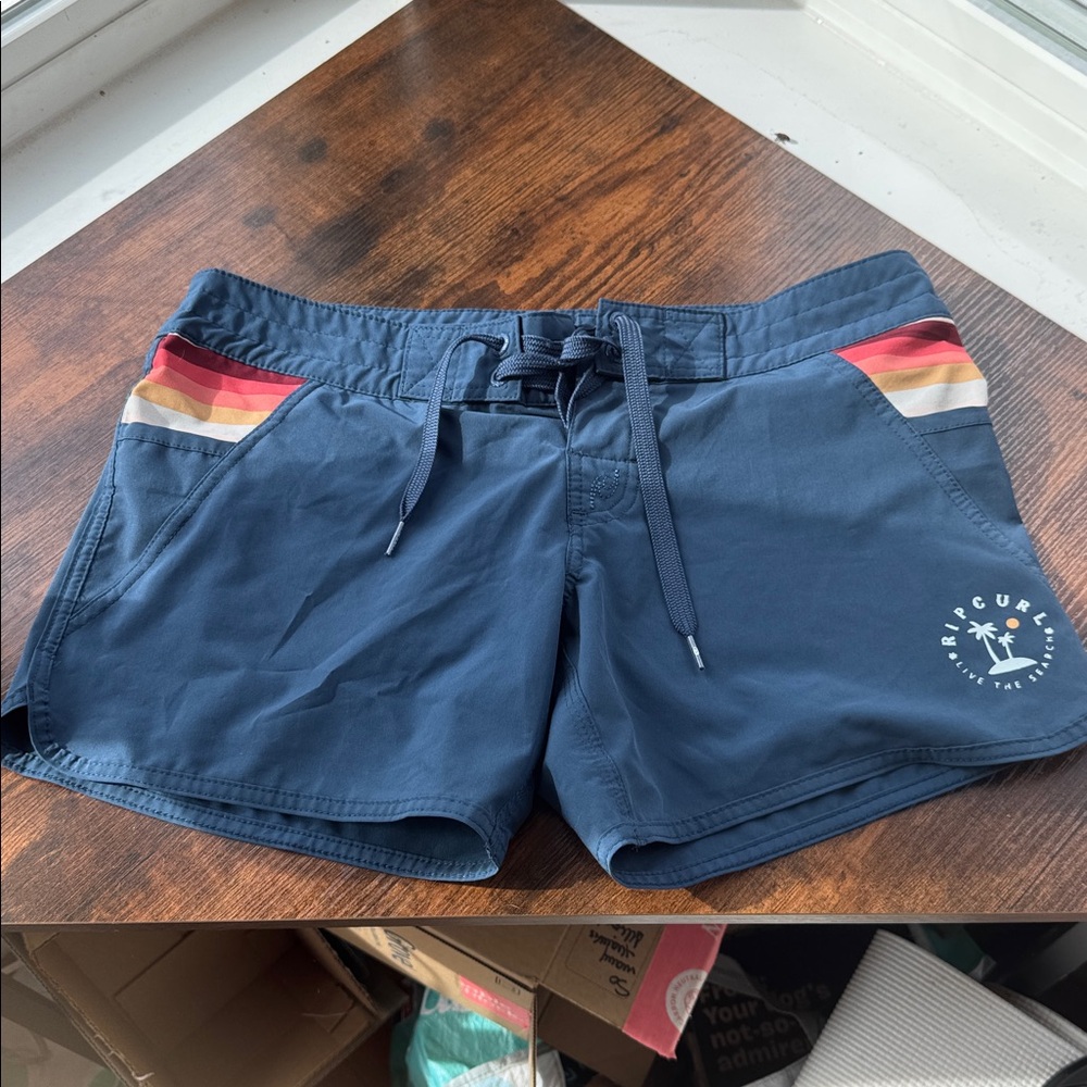 Rip Curl Blue BoardShorts with Multicolor Stripes